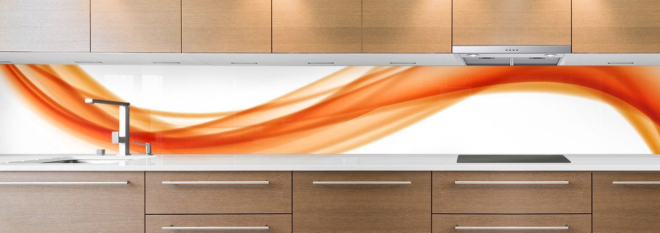 crédence de cuisine sur mesure crédence abstrait drapé orange crédence de cuisine sur mesure crédence abstrait drapé orange